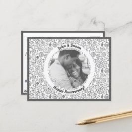 Victoriaans steampunk White en Black Gears Clockwo Feestdagenkaart