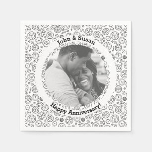 Victoriaans steampunk White en Black Gears Clockwo Servet