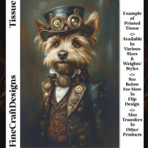 Victoriaans Steampunk Yorkie Portret CJ1 Decoupage