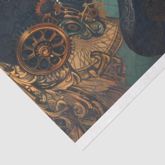 Victoriaans Steampunkportret Andrea Decoupage Tissuepapier (Detail)