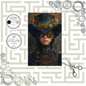 Victoriaans Steampunkportret Andrea Decoupage Tissuepapier
