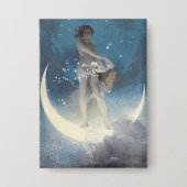 Victoriaans sterrenverstrooiende engelen Button (Voorkant)