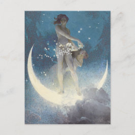  Victoriaans sterrenverstrooiende engelen Feestdagenkaart