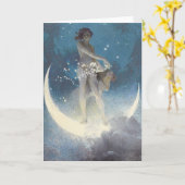  Victoriaans sterrenverstrooiende engelen Kaart (Gele Bloem)