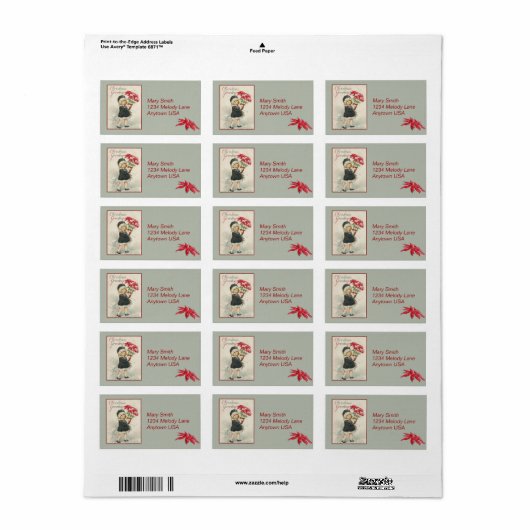 Victoriaans Stickers van het Kunstadreslabel (Full Sheet)