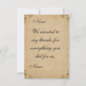 Victoriaans stijl bloemen bedankkaart (Achterkant)