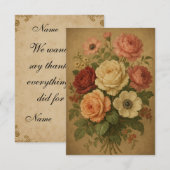 Victoriaans stijl bloemen bedankkaart (Voorkant / Achterkant)