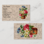  Victoriaans stijl bloemvertoning Visitekaartje (Voorkant / Achterkant)