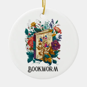 Victoriaans stijl Bookworm ontwerp Keramisch Ornament