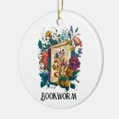 Victoriaans stijl Bookworm ontwerp Keramisch Ornament (Links)