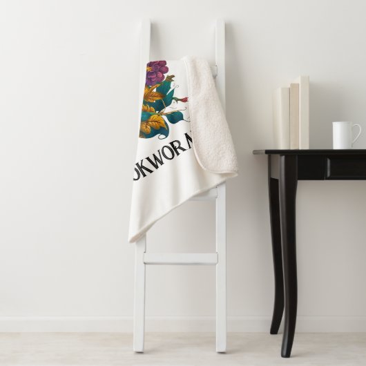 Victoriaans stijl Bookworm ontwerp Sherpa Deken (In situ)