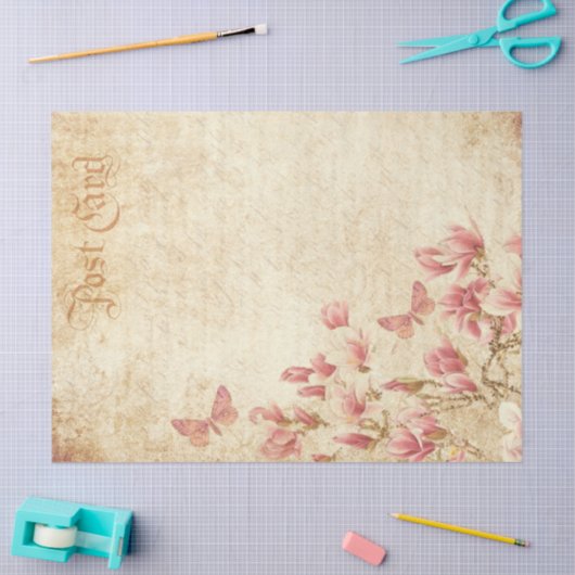 Victoriaans stijl Butterflies en Flowers Tissuepapier (Craft)