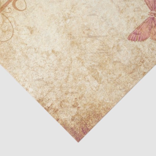 Victoriaans stijl Butterflies en Flowers Tissuepapier (Detail)