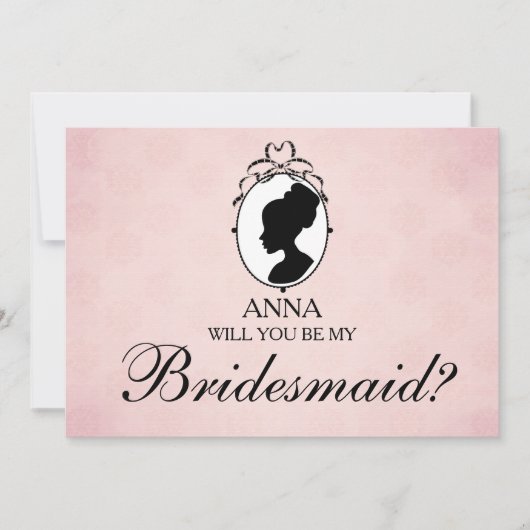Victoriaans stijl Cameo zal je mijn Bridesmaid zij Kaart (Voorkant)