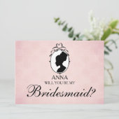 Victoriaans stijl Cameo zal je mijn Bridesmaid zij Kaart (Staand voorkant)