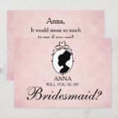 Victoriaans stijl Cameo zal je mijn Bridesmaid zij Kaart (Voorkant / Achterkant)