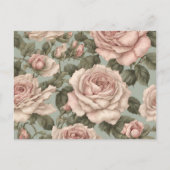Victoriaans stijl Country Garden Roos Print Briefk Briefkaart (Voorkant)