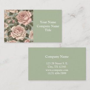 Victoriaans stijl Country Garden Roos Print Visitekaartje