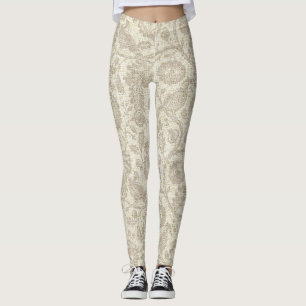 Victoriaans stijl Floral Vine Cascade Grote Print Leggings