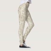 Victoriaans stijl Floral Vine Cascade Grote Print Leggings (Rechts)