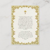 Victoriaans Stijl Goud Lijst Bruiloft Gebed Kaart Plaatskaartje (Achterkant)