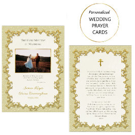 Victoriaans Stijl Goud Lijst Bruiloft Gebed Kaart Plaatskaartje