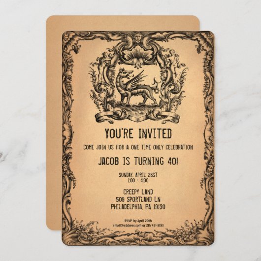 Victoriaans stijl griezelige partij Kaart (Voorkant / Achterkant)