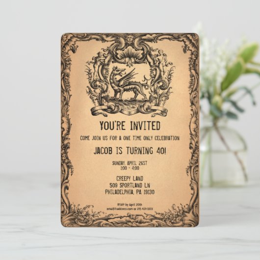  Victoriaans stijl griezelige  partij Kaart (Staand voorkant)