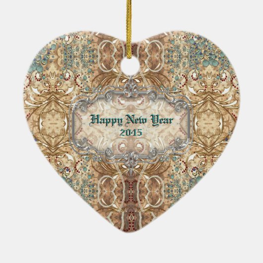  Victoriaans stijl hartversiering Keramisch Ornament (Achterkant)