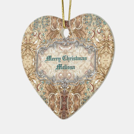 Victoriaans stijl hartversiering Keramisch Ornament (Links)