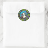 Victoriaans stijl jongen in druivenkrans ronde sticker (Tas)