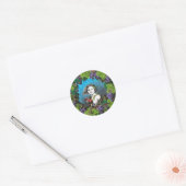 Victoriaans stijl jongen in druivenkrans ronde sticker (Envelop)