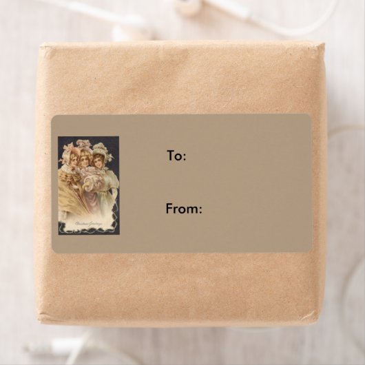 Victoriaans Stijl Kerst sticker Gift Labels (Insitu)