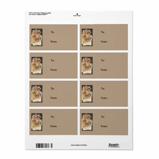 Victoriaans Stijl Kerst sticker Gift Labels (Full Sheet)