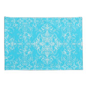 Victoriaans stijl met Bright Aqua Blue Double Dama Kussensloop (Achterkant-Rechts)