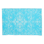 Victoriaans stijl met Bright Aqua Blue Double Dama Kussensloop (Voorkant-Links)