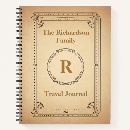 Victoriaans stijl reisjournaal Notitieboek (Voorkant)