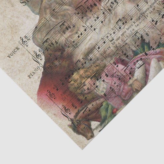 Victoriaans Stijl Sinterklaas Bladmuziek Tissuepapier (Detail)