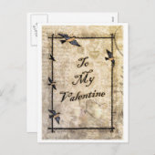 Victoriaans stijl Valentijn briefkaart (Voorkant / Achterkant)