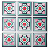 Victoriaans Stijl Vierkante Patroon Keramische Teg Tegeltje (Voorkant)