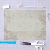 Victoriaans stijlbladeren laten bloemen op olijfgr tissuepapier (Craft)