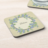 Victoriaans stijlblauw ventilator, breed bier onderzetter (Linkerzijde)