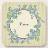 Victoriaans stijlblauw ventilator, breed bier onderzetter (Voorkant)