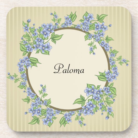 Victoriaans stijlblauw ventilator, breed bier onderzetter (Voorkant)