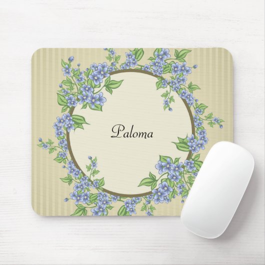 Victoriaans stijlblauw ventilator, breed muismat (Met muis)