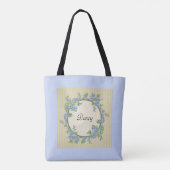 Victoriaans stijlblauw ventilator, breed tote bag (Achterkant)