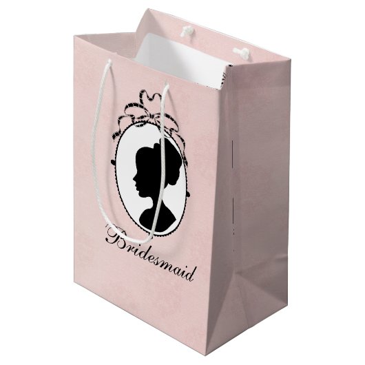 Victoriaans stijlcameo Vrijgezellenfeest Gift Bag Medium Cadeauzakje (Voorkant Gekanteld)