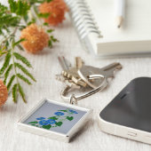 Victoriaans stijlochtendgloren Wilde bloem Sleutelhanger (Zijkant)