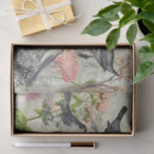 Victoriaans stijlvogels en bloemen tissuepapier (Geschenk)