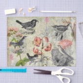 Victoriaans stijlvogels en bloemen tissuepapier (Craft)